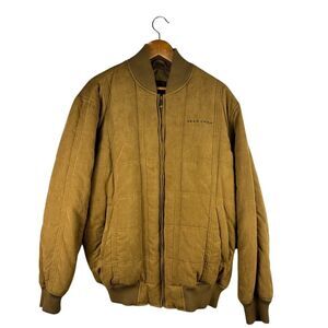 Sean John Men's XL Brown Tan‎ Suede Full Zip Up Jacket Bomber Coat Streetwear